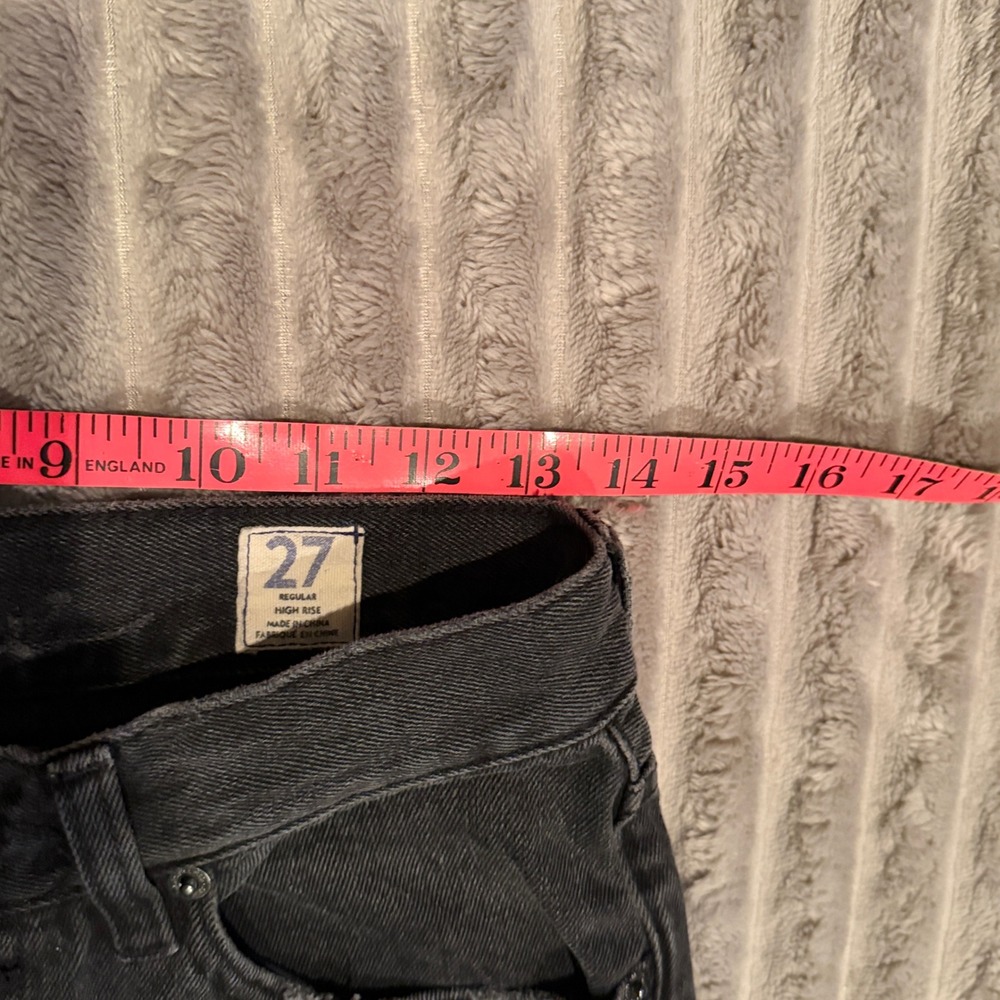 We The Free Free People High Rise Button Fly Distressed Straight Leg Jeans 27 - Picture 7 of 8